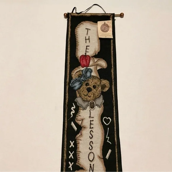 Vintage The Lesson Classroom Bedroom Tapestry Wall Hanging Banner Boyds Bears - Picture 13 of 16